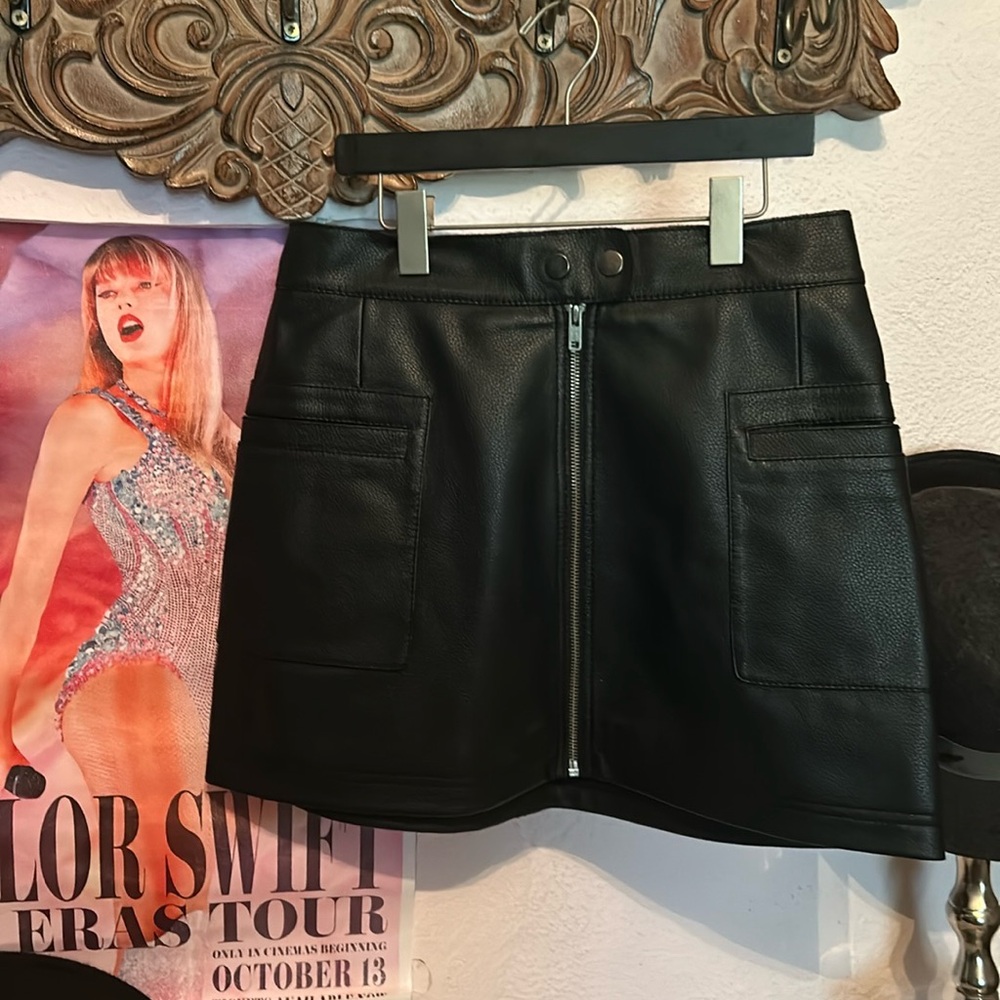 Free People faux leather skirt